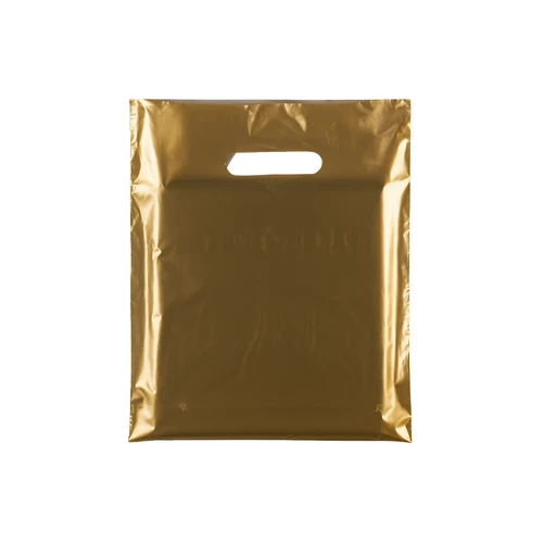 Plastic Plain Gold Carrier Bags, product shown on a white background