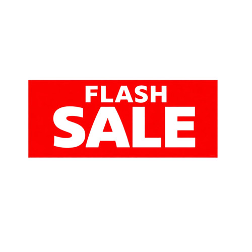 Flash Sale Window Poster 75x30cm – Red Retail Sign, Easy Hang