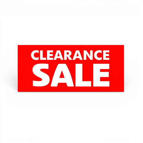 Clearance Sale Window Poster 75x30cm – Red Retail Sign, Easy Hang