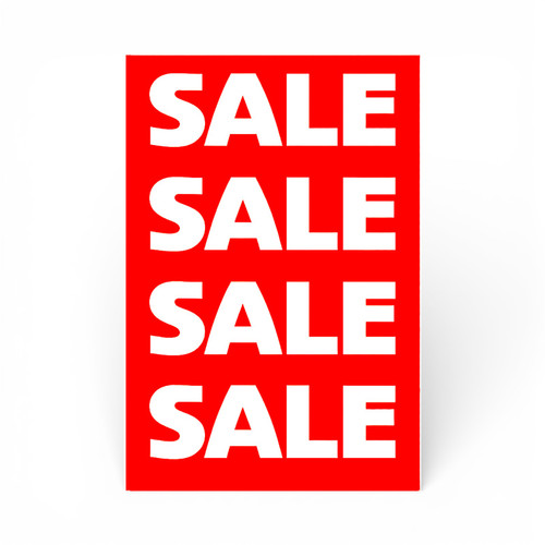 Sale A1 Poster, store-closing sale message on a white background, brightly lit product image