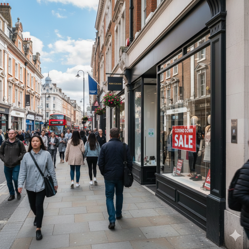 Closing Down Sale Window Poster 75x30cm – Red Retail Sale Sign, Easy Hang