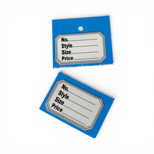 1000 Unstrung Perforated Stock Tickets 41x63mm Blue Swing Tags for Tagging Guns, product shown on a white background, balanced, centred square layout