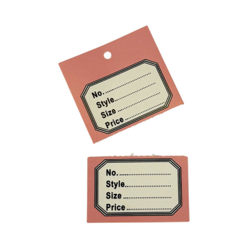 1000 Unstrung Perforated Stock Tickets 41x63mm Pink Swing Tags for Tagging Guns, product shown on a white background, brightly lit product image