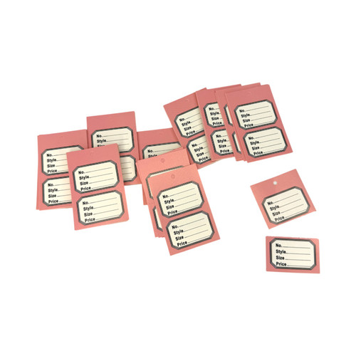 1000 Unstrung Perforated Stock Tickets 41x63mm Pink Swing Tags for Tagging Guns