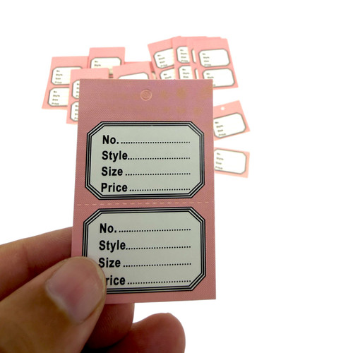 1000 Unstrung Perforated Stock Tickets 41x63mm Pink Swing Tags for Tagging Guns