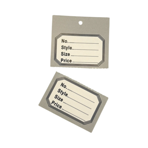 1000 Unstrung Perforated Stock Tickets 41x63mm Silver Swing Tags for Tagging Guns, balanced, centred square layout