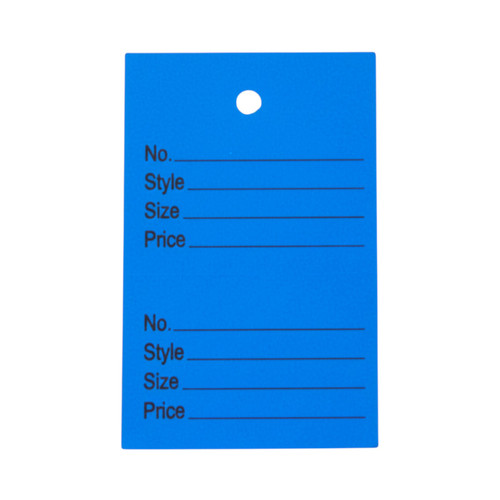 1000 Unstrung Perforated Stock Tickets 41x63mm Blue, Swing Tags for Tagging Guns