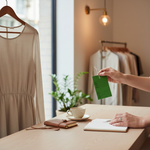 1000 Unstrung Perforated Stock Tickets 41x63mm Green, Swing Tags for Tagging Gun