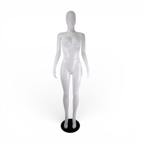 Matte White Plastic Female Display Mannequin 178cm with Metal Base