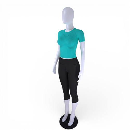 Matte White Plastic Female Display Mannequin 178cm with Metal Base, full-height product photograph