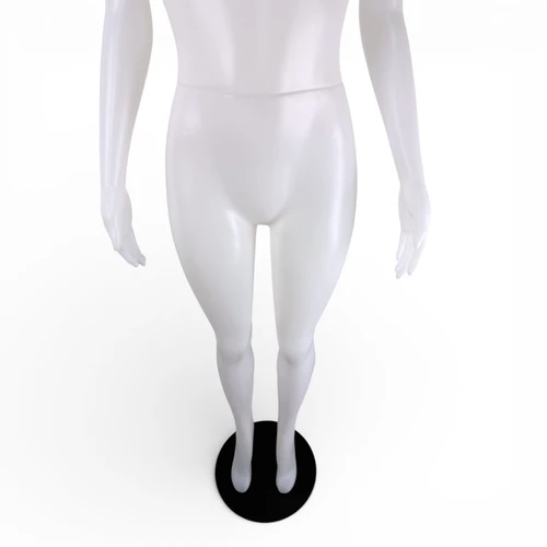 Matte White Plastic Female Display Mannequin 178cm with Metal Base, brightly lit product image