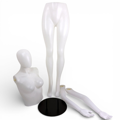 Matte White Plastic Female Display Mannequin 178cm with Metal Base