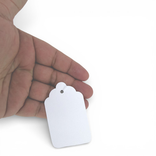White Strung Parcel Tags with Cotton String – 84 x 51mm Traditional Labels