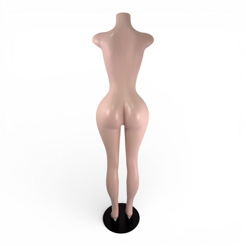 Metal Base Brazilian Female Mannequin – Flesh-Tone, Durable Plastic Display