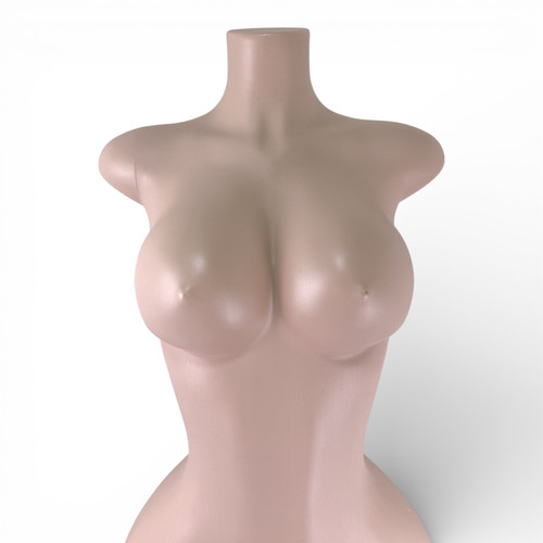 Metal Base Brazilian Female Mannequin, base detail on a white background, balanced, centred square layout