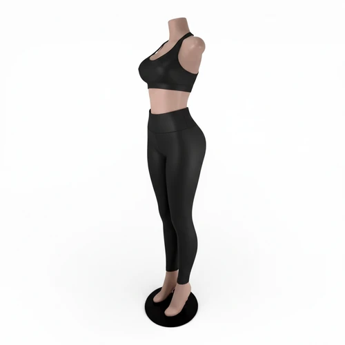 Metal Base Brazilian Female Mannequin, base detail on a white background, full-height product photograph