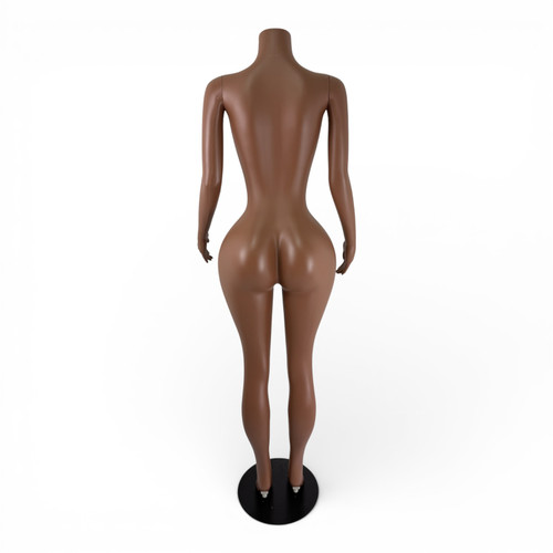 Metal Base Brazilian Female Mannequin – Brown, Durable Plastic Display
