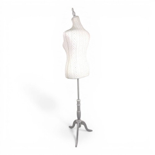 White Lace Female Mannequin Torso with Adjustable Tripod Stand