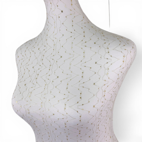 White Lace Female Mannequin Torso with Adjustable Tripod Stand, close product view on a white background