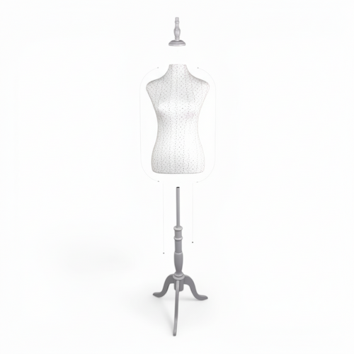 White Lace Female Mannequin Torso with Adjustable Tripod Stand