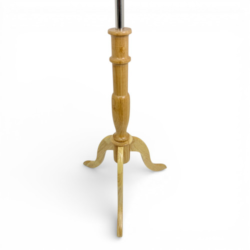 Male Beige Velvet Mannequin Torso with Adjustable Wooden Tripod Stand