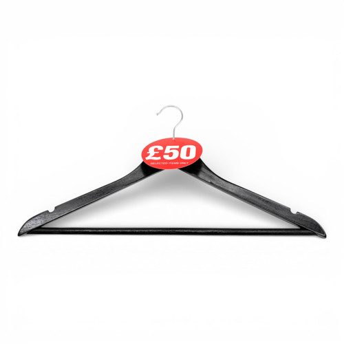 £50 Round Hanger Tickets 100mm Red Sale Tags “Selected Items Only” (Pack of 100), printed product shown on a white background
