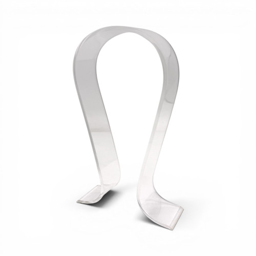Acrylic Headphone Stand Holder Clear Anti-Slip Desk Headset Display, full-height product view on a white background, gallery image 6 of 10