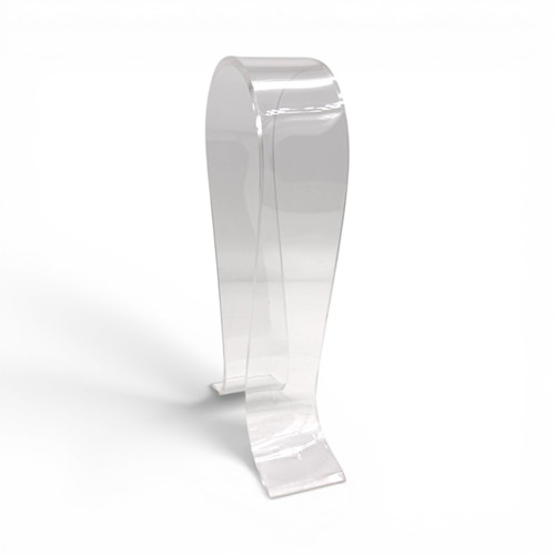 Acrylic Headphone Stand Holder Clear Anti-Slip Desk Headset Display, full-height product view on a white background, balanced, left-balanced square layout