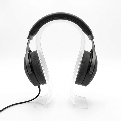 Acrylic Headphone Stand Holder Clear Anti-Slip Desk Headset Display, product shown against a light background
