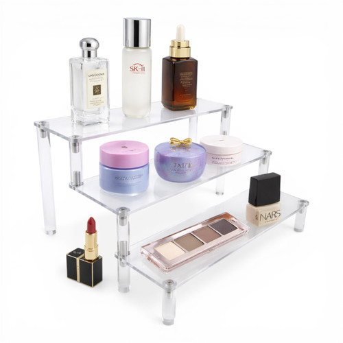 3 Tier Clear Acrylic Display Riser Stand for Jewellery Cosmetics Cupcakes