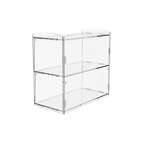 2 Tier Acrylic Bakery Display Case Stand for Cakes Cupcakes Vapes Clear, product shown on a white background, gallery image 8 of 9