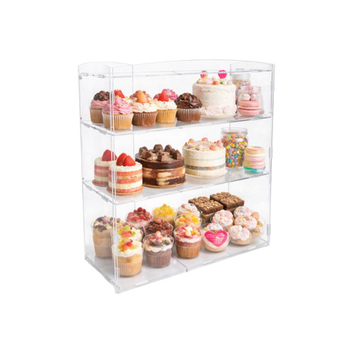 3 Tier Acrylic Bakery Display Case Stand for Cakes Cupcakes Vapes Clear