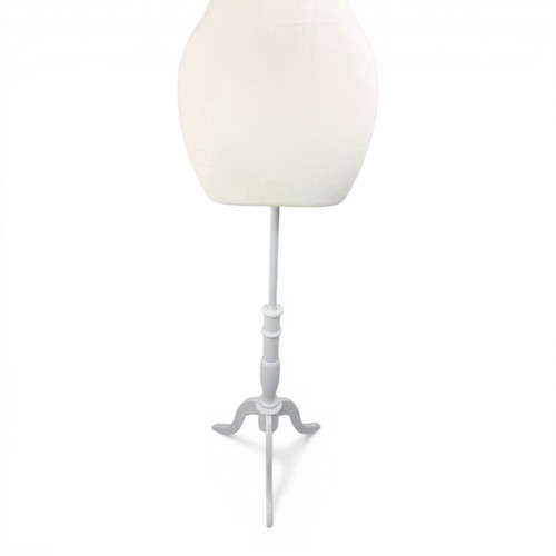 Luxury Beige Velvet Female Curve Mannequin Torso with Adjustable Wooden Stand