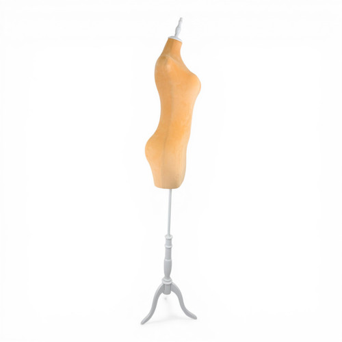 Luxury Orange Velvet Female Curve Mannequin Torso with Adjustable Wooden Stand