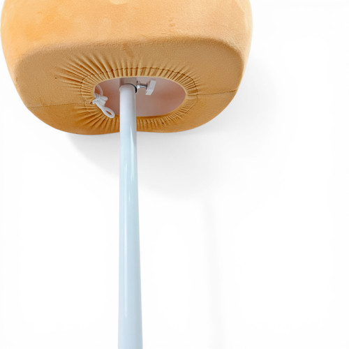 Luxury Orange Velvet Female Curve Mannequin Torso with Adjustable Wooden Stand, product shown against a light background