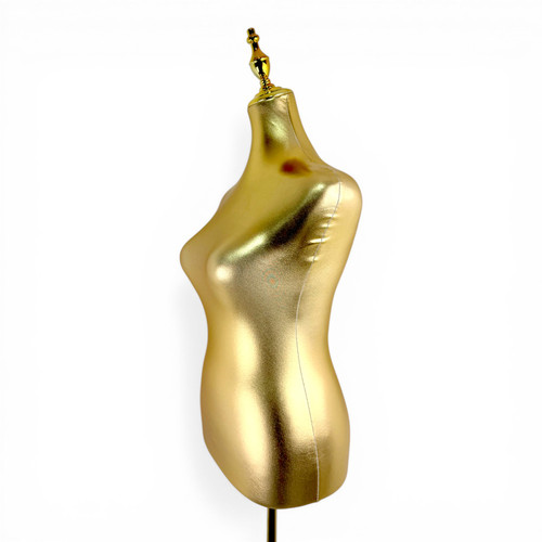 Luxury Gold Female Mannequin Torso with Adjustable Height Metal Stand