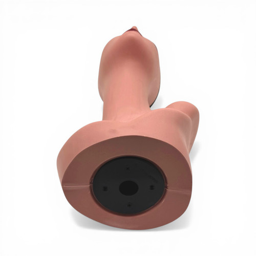 Female Mannequin Head Bust 47cm Peach Pink Wig Display with Mesh Cap, full-height product view on a white background, gallery image 7 of 7
