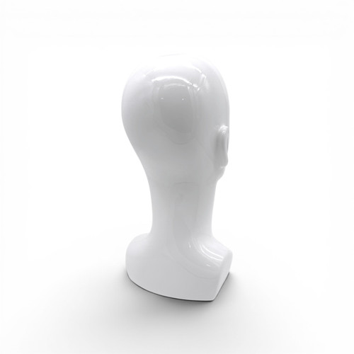 Heavy Duty Male Mannequin Head Shiny White Plastic Hat Wig Display Stand