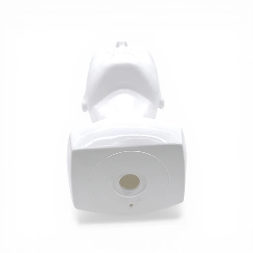 Heavy Duty Male Mannequin Head Shiny White Plastic Hat Wig Display Stand, product shown on a white background, standard product photograph