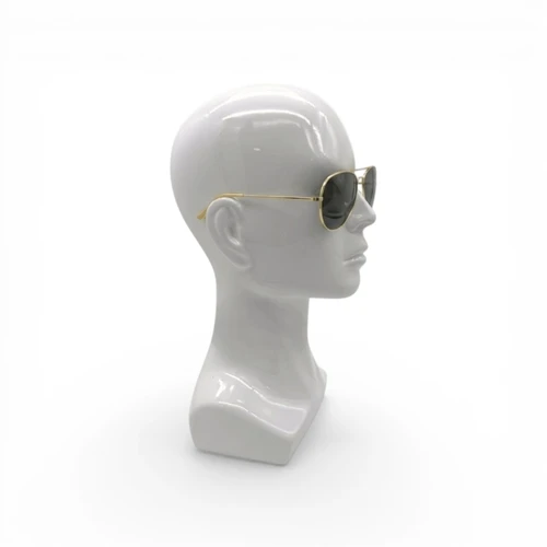 Heavy Duty Male Mannequin Head Shiny White Plastic Hat Wig Display Stand, product shown on a white background, brightly lit product image