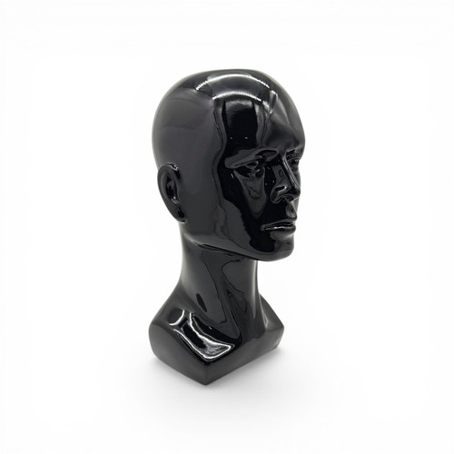 Heavy Duty Male Mannequin Head Black Plastic Hat Wig Display Stand