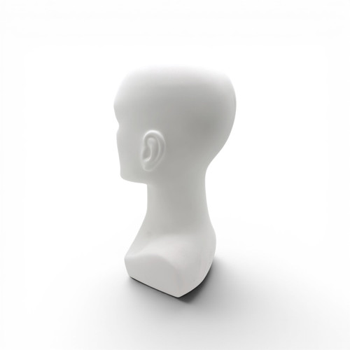 Heavy Duty Male Mannequin Head Matt White Plastic Hat Wig Display Stand