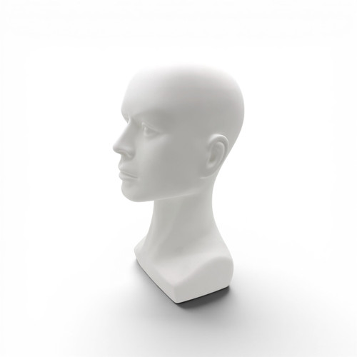 Heavy Duty Male Mannequin Head Matt White Plastic Hat Wig Display Stand