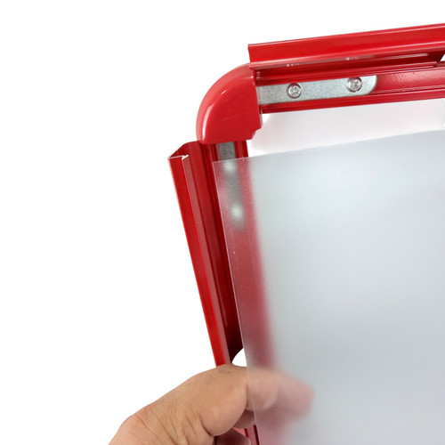 A1 Red Wind-Resistant Pavement Sign, base detail, red sign display against a coloured background, standard product photograph