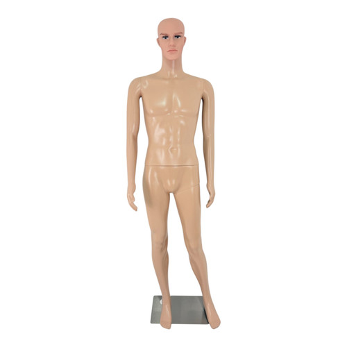 Male Mannequin Full Body Display Dummy with Rotating Head & Movable Arms-M2, full-height product view on a white background