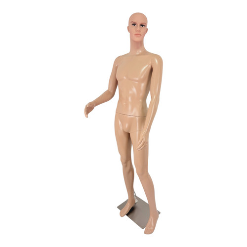 Male Mannequin Full Body Display Dummy with Rotating Head & Movable Arms-M1, full-height product view on a white background, gallery image 8 of 10