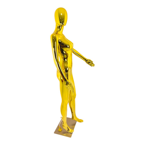 Female Faceless Display Egg Head Mannequin–Luxury Gold Retail Showcase-5G