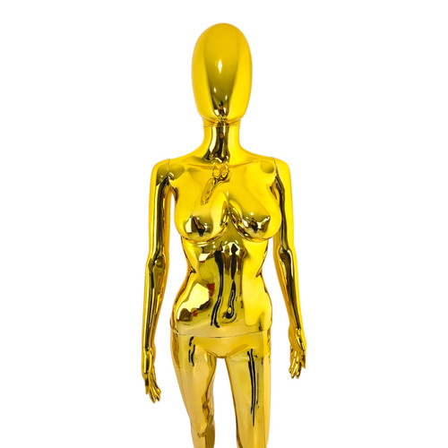Female Faceless Display Egg Head Mannequin, full-height product view on a white background, balanced, centred square layout