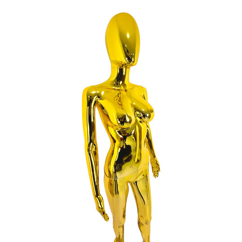 Female Faceless Display Egg Head Mannequin–Luxury Gold Retail Showcase-5G