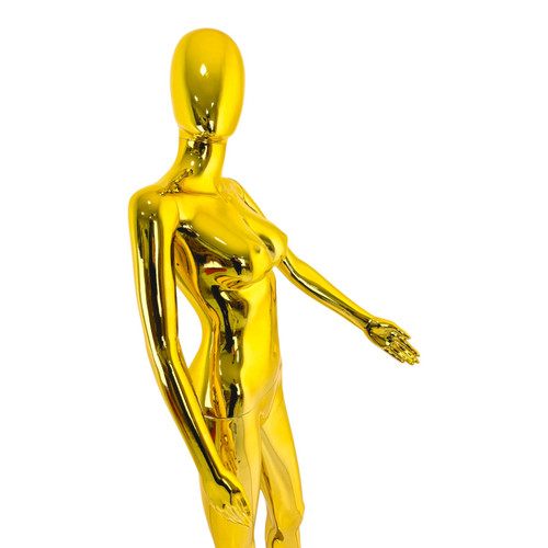 Female Faceless Display Egg Head Mannequin–Luxury Gold Retail Showcase-5G